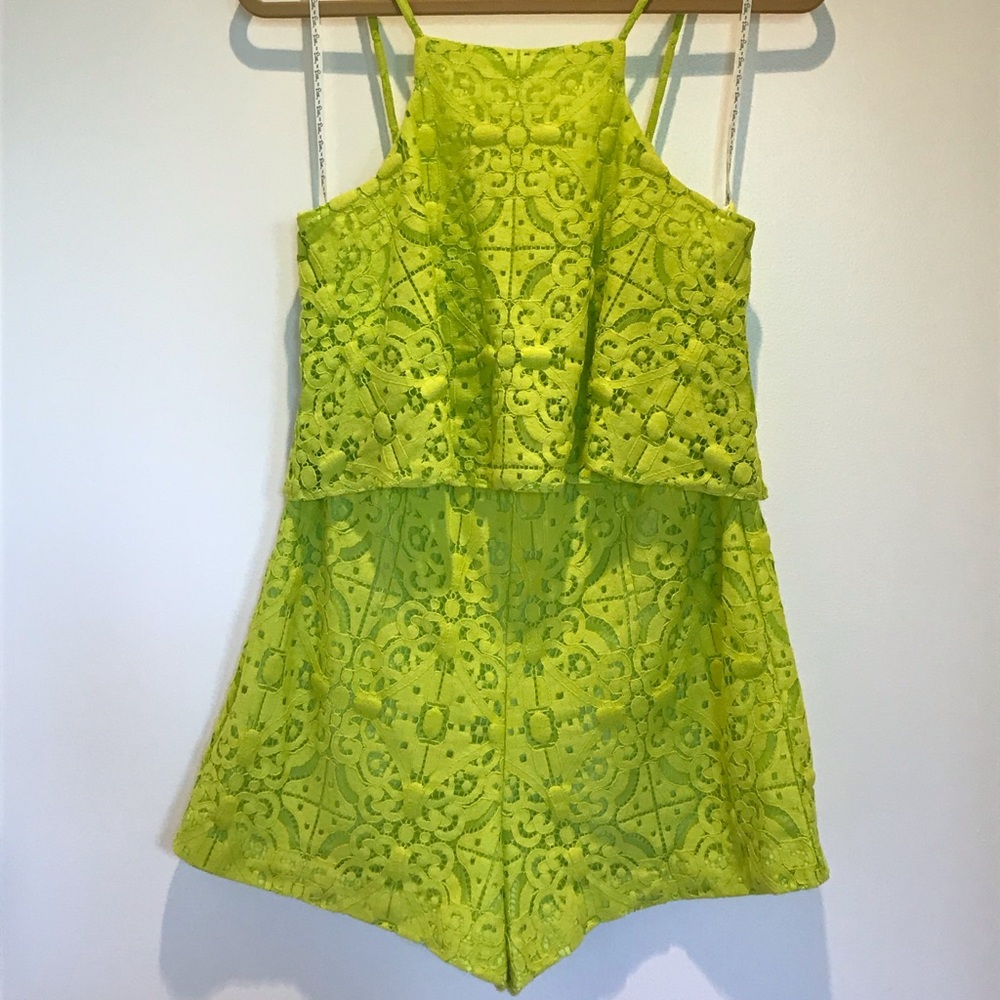 Lilly Pulitzer Celyn Romper Lime Green Ricky